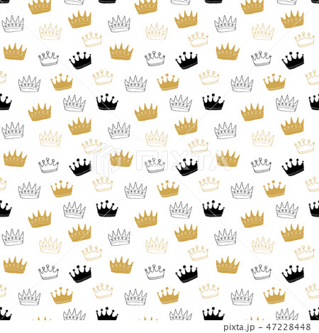 Crown Seamless Pattern, royal background, Vector 47228448