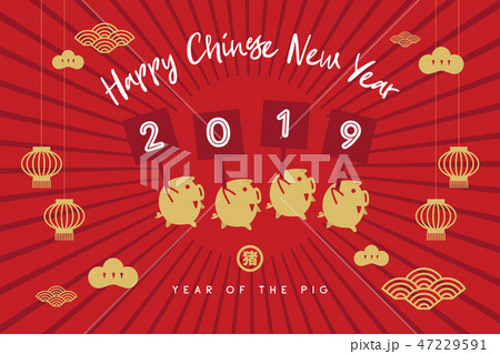 Happy New Year 2019. Chinese New Year. Happy New Year 2019. Chinese New Year. 47229591
