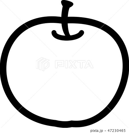 ベスト りんご イラスト 白黒