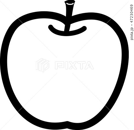ベスト りんご イラスト 白黒