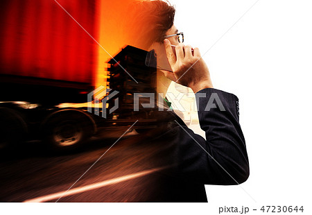 truck running on the road 47230644