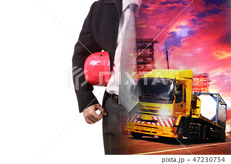 truck transport container with logistics concept 47230754