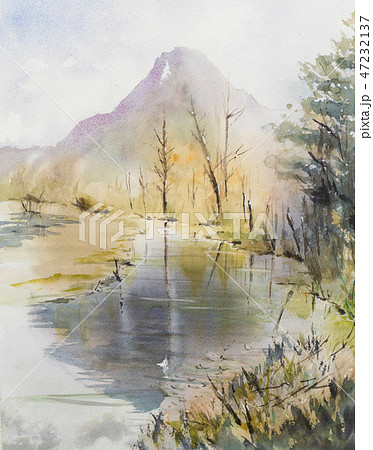 アート・写真 水彩画 原画 【上高地の風景】一点もの