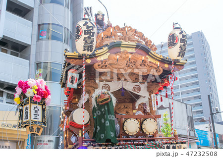 東京都　八王子まつり　下地区・八日町　山車人形「雄略天皇」　山車　関東屈指の山車祭り 47232508