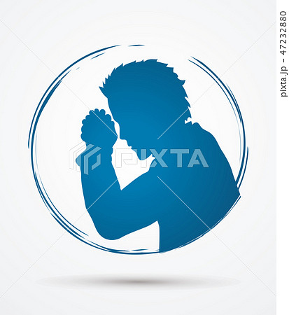 Man prayer shadow graphic vector 47232880