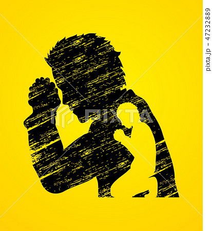 Man prayer shadow graphic vector Man prayer shadow graphic vector 47232889