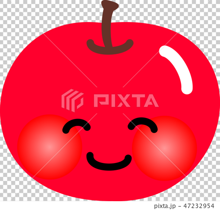 りんごキャラクター 笑顔のイラスト素材