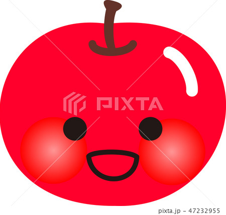 りんごキャラクター 笑顔のイラスト素材 47232955 Pixta