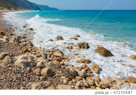 Summer Lefkada coast, Greece 47235087