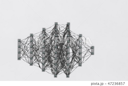 Neural net. Neuron network. Deep learning. Cognitive technology concept. 3d illustration 47236857
