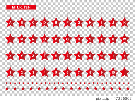 MILKFED. Alphabets and Numbers of Starry Stars Red 47236862
