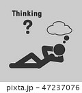 Symbol of people lying thinking. 47237076