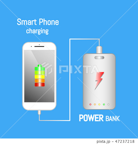 Smart phone charging with power bank.\ 47237218