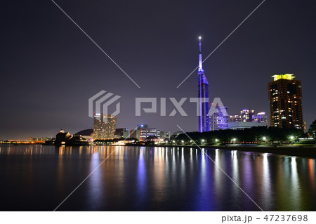 福岡市 福岡タワー夜景の写真素材