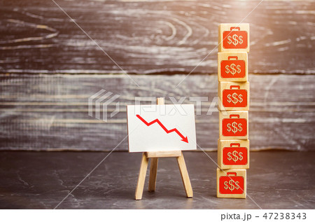 Wooden cubes with the image of the dollars  47238343