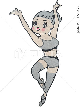 バレエ　レッスン　をする　女子 47238720