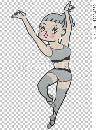 バレエ　レッスン　をする　女子 47238720