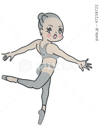 バレエ レッスン をする 女子のイラスト素材