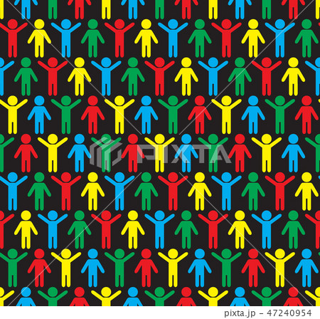 Human silhouettes seamless pattern. 47240954