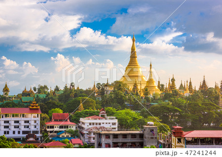 Yangon, Myanmar skyline with Shwedagon Pagoda Yangon, Myanmar skyline with Shwedagon Pagoda 47241244