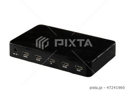 Black HDMI digital video splitter on white 47241960