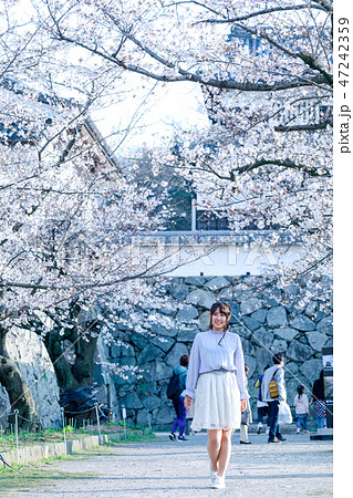 女子旅　桜の福岡城趾 47242359
