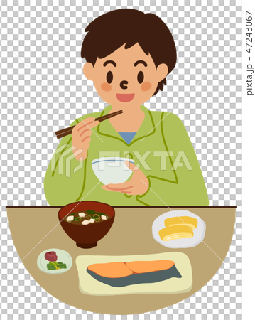 吃膳食的日本男孩 吃膳食的日本男孩 47243067