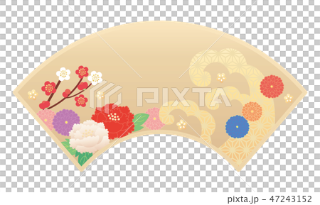 Cut material-Japanese pattern flower, fan 1 Cut material-Japanese pattern flower, fan 1 47243152