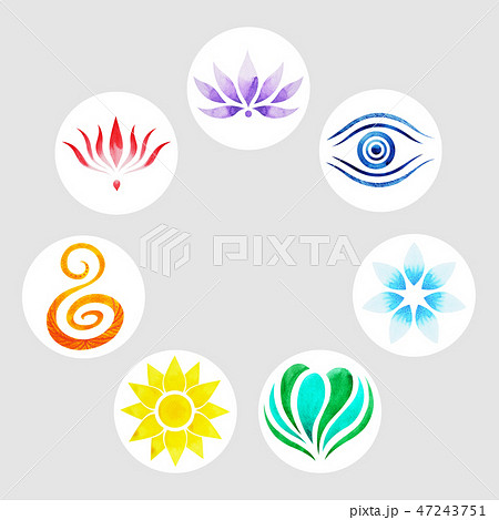 7 color of chakra symbol concept, flower floral 47243751