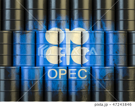 Oil barrels with OPEC siymbol. 47243846