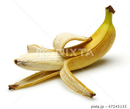 Peeled and sliced bananas on white background Peeled and sliced bananas on white background 47245135