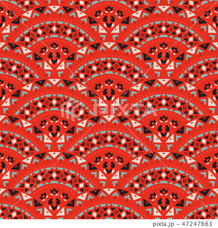 Tribal art seamless pattern. Ethnic geometric print. Mosaic colorful repeating texture. 47247663