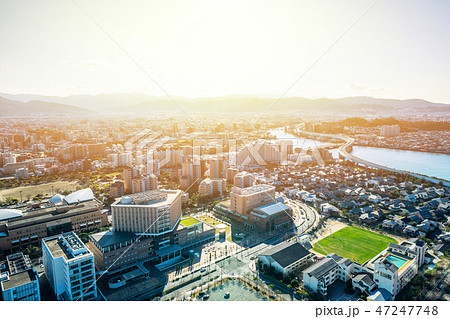 moden city skyline aerial view in Fukuoka Japan 47247748