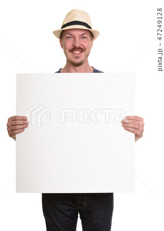 Portrait Of Man Isolated Against White Background 47249128