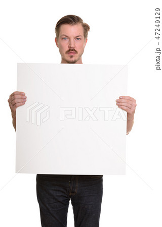 Portrait Of Man Isolated Against White Background 47249129