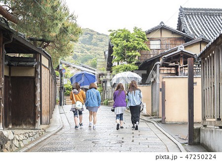 日本 京都観光 女子旅の写真素材