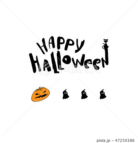 Happy Halloween Text Banner, Vector. Happy Halloween Text Banner, Vector. 47250386