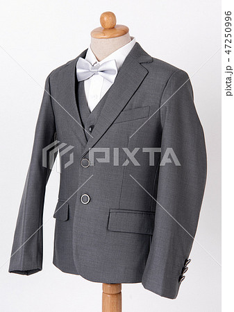 men's grey jacket suit with shirt and bow tie  47250996