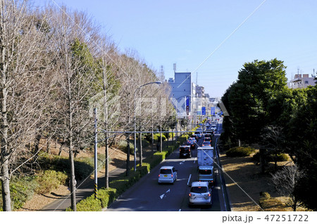 道路 車 信号待ち 晴天 道路 車 信号待ち 晴天 47251722