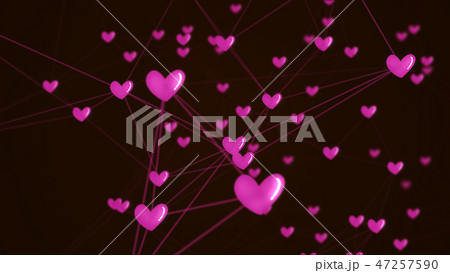 Social network heart love connection structure. 47257590
