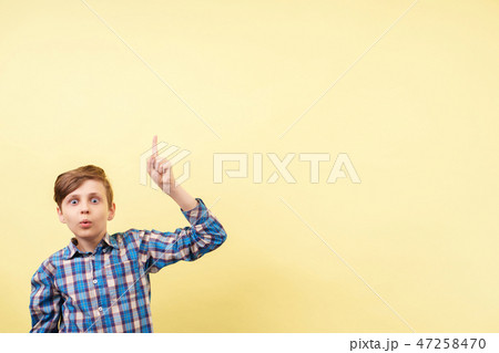 shocked boy pointing to object or text, template shocked boy pointing to object or text, template 47258470