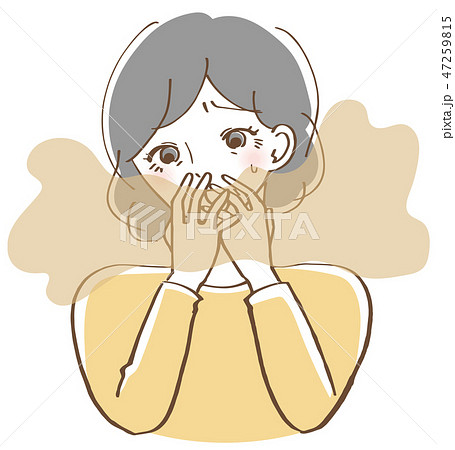 口臭くさい　祖母　イラスト 47259815