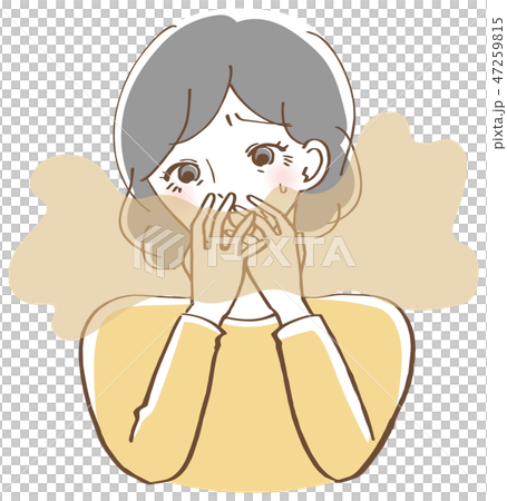 口臭くさい　祖母　イラスト 47259815