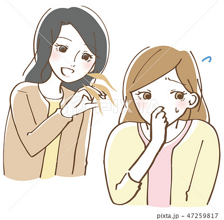 口臭くさい　女性　イラスト 47259817