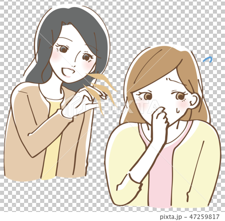口臭くさい　女性　イラスト 47259817