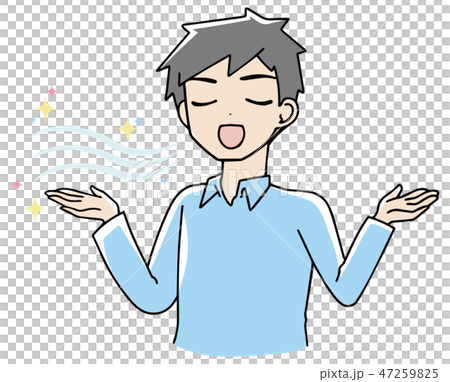 口臭ケア　男性　イラスト 47259825