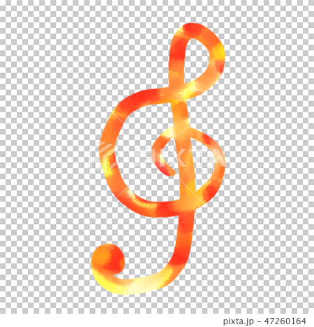 溫暖的橙色和黃色高音符號 溫暖的橙色和黃色高音符號 47260164