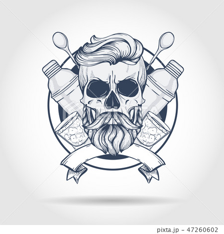 Sketch, barman skull-插圖素材[47260602] - PIXTA圖庫