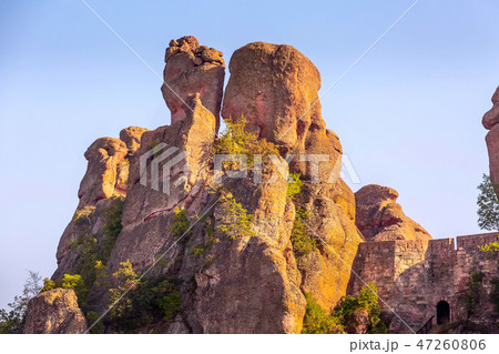 Cliff rocks close up, Belogradchik, Bulgaria 47260806