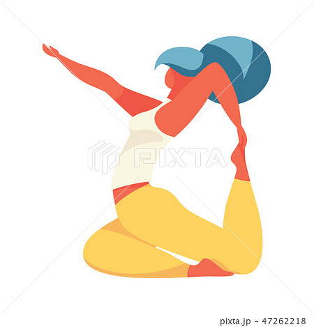 Young woman in yoga asana rajakapotasana 47262218